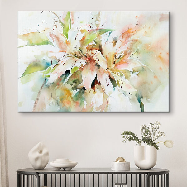 Schilderij van bloemen op een wit oppervlak Schilderij van bloemen op een wit oppervlak