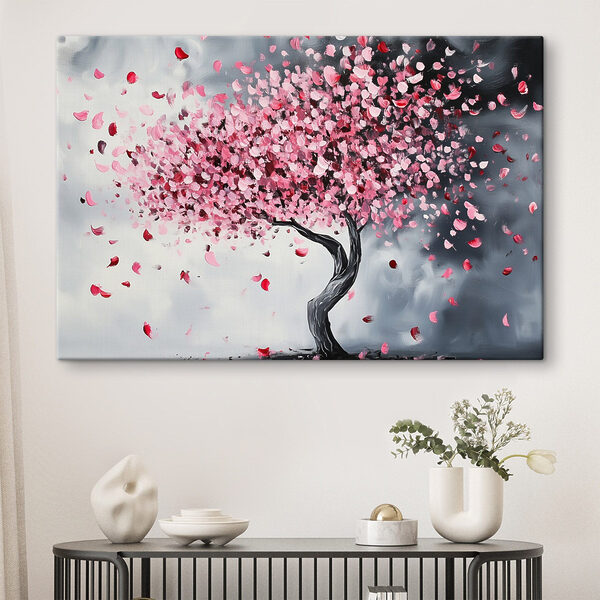 Boom met roze bloemblaadjes Boom met roze bloemblaadjes