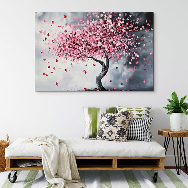 Boom met roze bloemblaadjes Boom met roze bloemblaadjes
