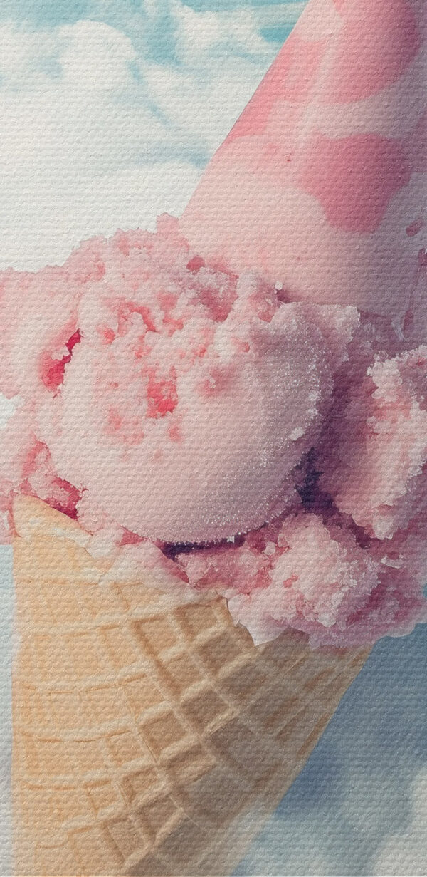 Roze ijshoorntje in de wolken Roze ijshoorntje in de wolken