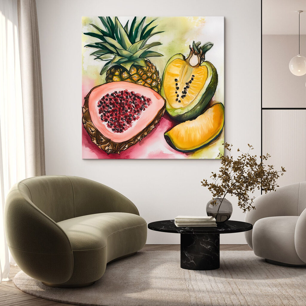 Watercolor painting of fruit