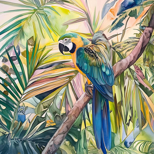 Kleurrijke vogel op een boomtak Kleurrijke vogel op een boomtak