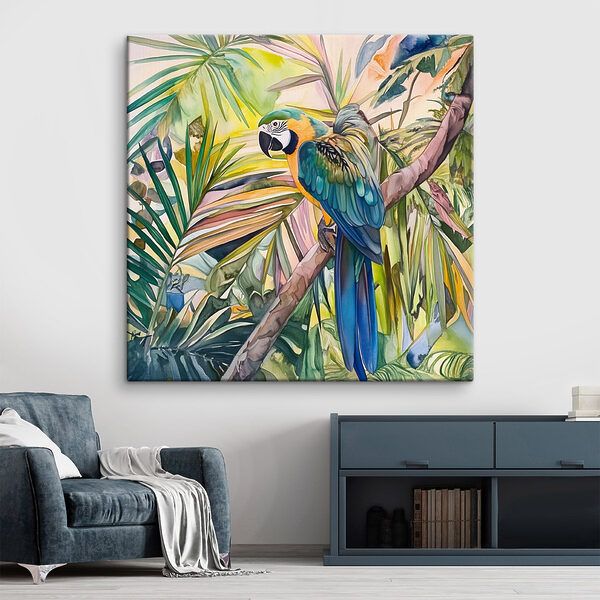 Kleurrijke vogel op een boomtak Kleurrijke vogel op een boomtak