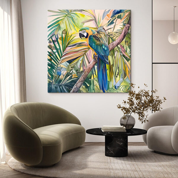 Kleurrijke vogel op een boomtak Kleurrijke vogel op een boomtak