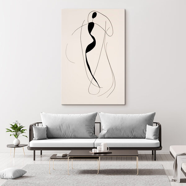 Zwart-wit tekening van een vrouw Zwart-wit tekening van een vrouw