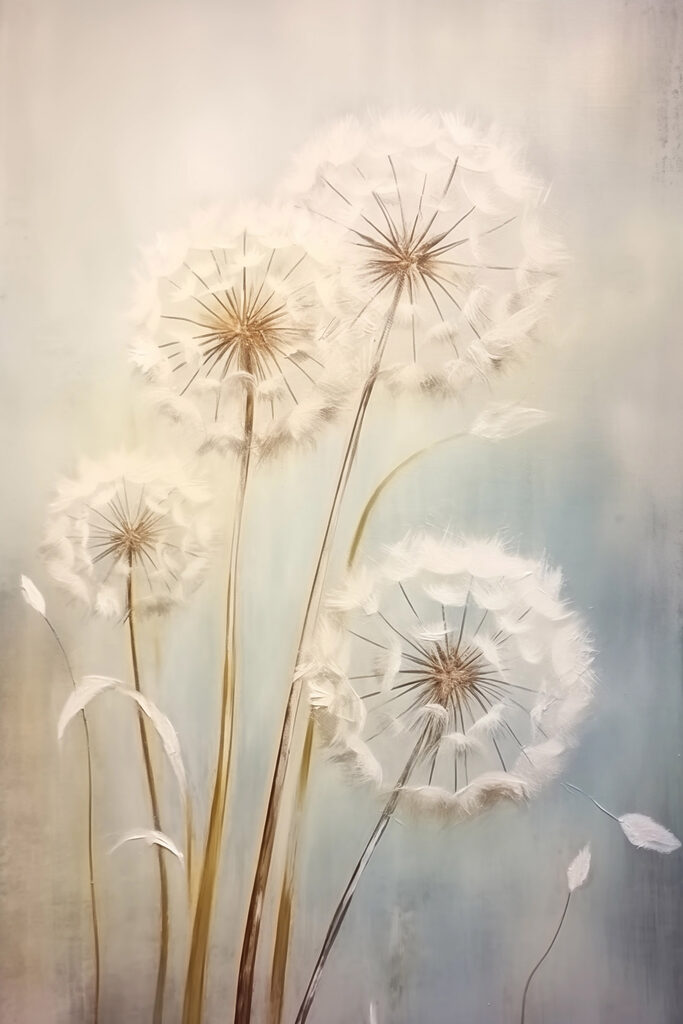 Painting of dandelions