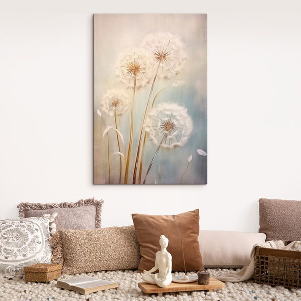 Schilderij van paardenbloemen Schilderij van paardenbloemen