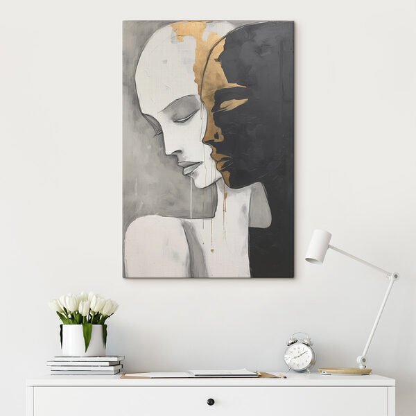 Schilderij van een man en vrouw Schilderij van een man en vrouw