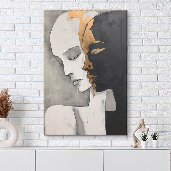 Schilderij van een man en vrouw Schilderij van een man en vrouw