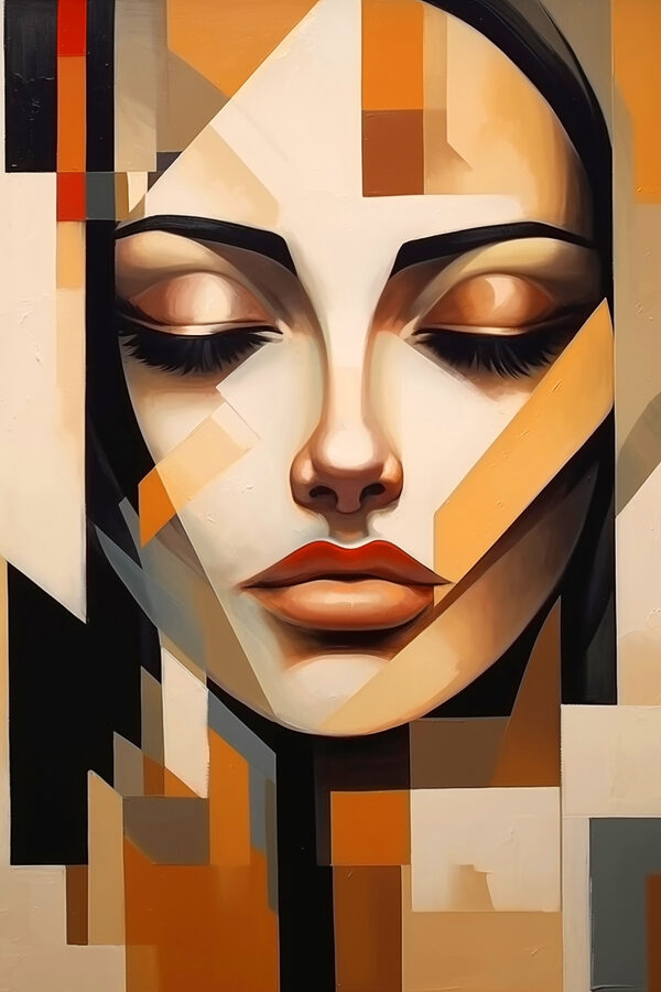 Schilderij van een vrouw’s gezicht Schilderij van een vrouw’s gezicht