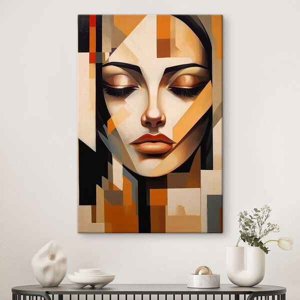 Schilderij van een vrouw’s gezicht Schilderij van een vrouw’s gezicht