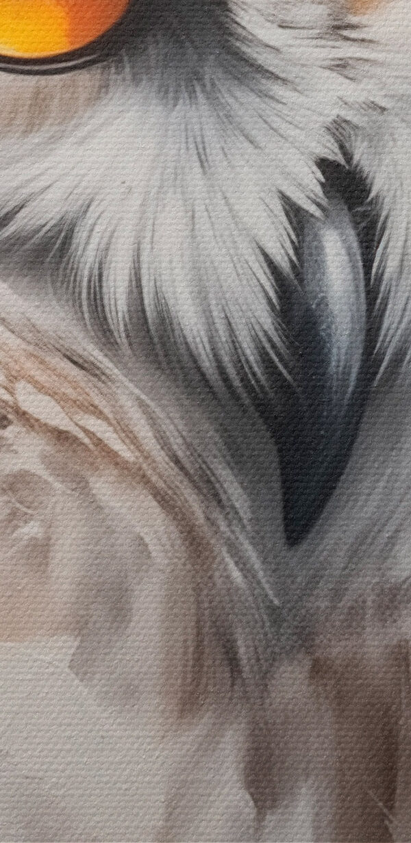 Een uil met gele ogen Een uil met gele ogen
