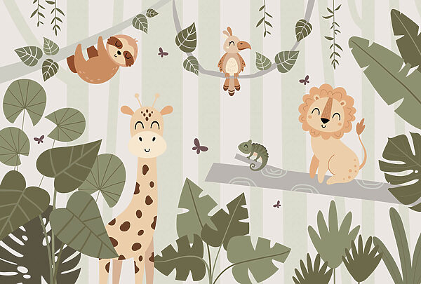Beeldverhaal van dieren in een jungle Beeldverhaal van dieren in een jungle