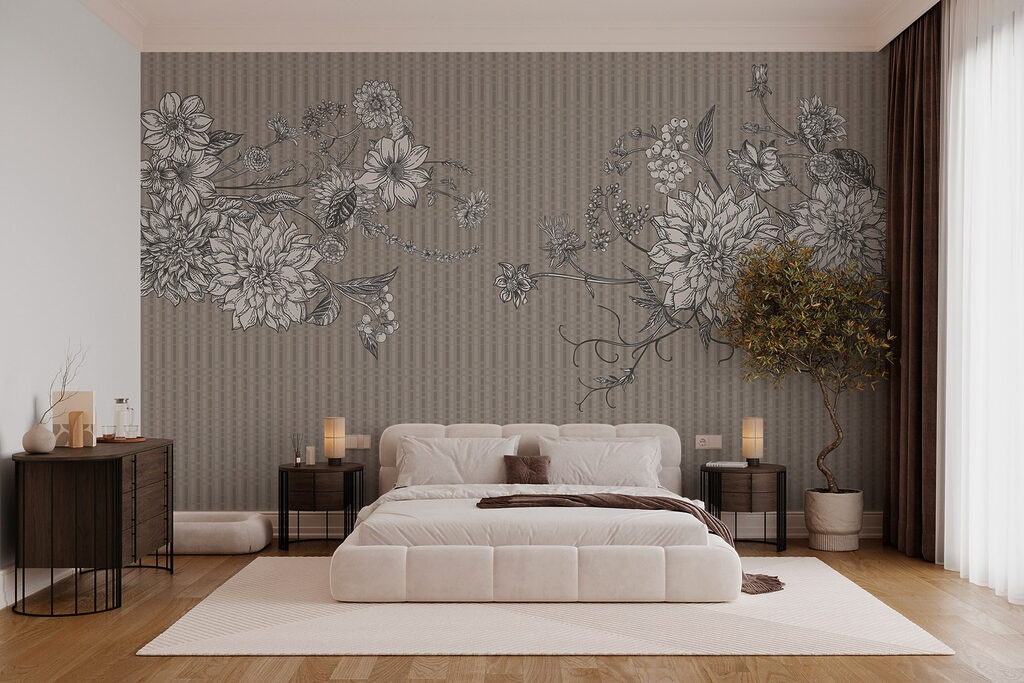 Elegant floral illustration on textured background