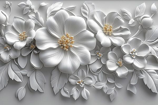 Canvas prints White flowers and leaves Canvas prints White flowers and leaves