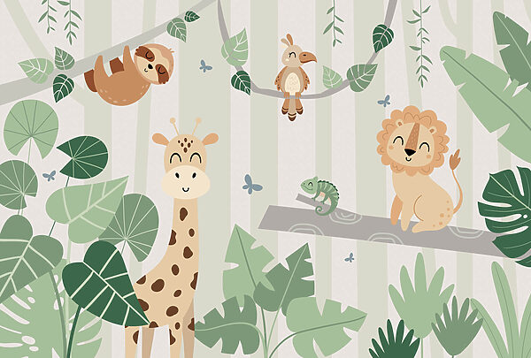 Groep dieren in een jungle Groep dieren in een jungle