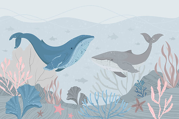 Walvis en walvis onder water Walvis en walvis onder water