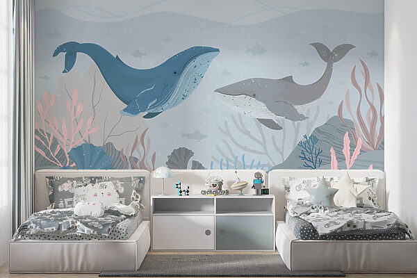 Walvis en walvis onder water Walvis en walvis onder water