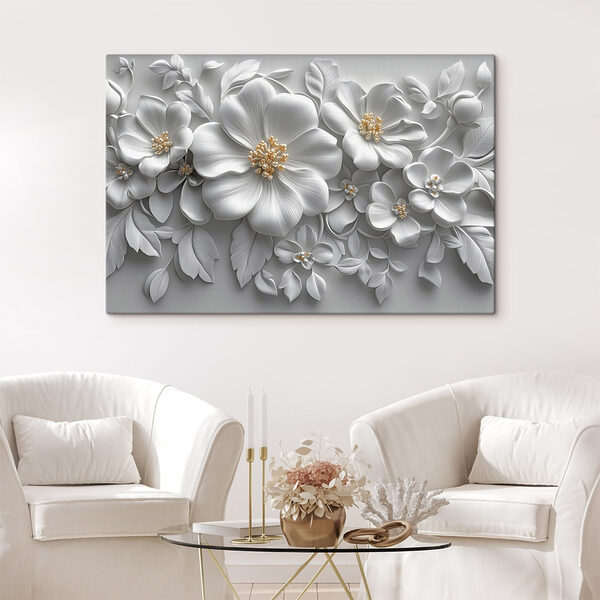 Canvas prints White flowers and leaves Canvas prints White flowers and leaves