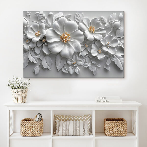Canvas prints White flowers and leaves Canvas prints White flowers and leaves