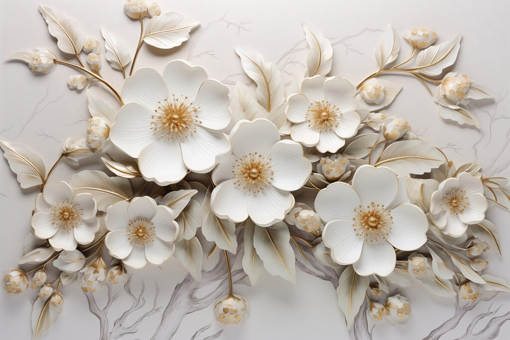 Intricate floral design in soft hues