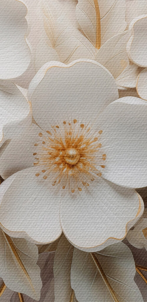 Intricate floral design in soft hues