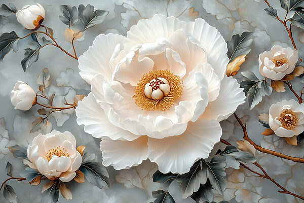 Witte bloem met geel hart Witte bloem met geel hart
