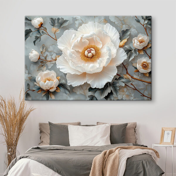 Witte bloem met geel hart Witte bloem met geel hart