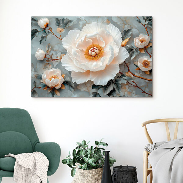 Witte bloem met geel hart Witte bloem met geel hart