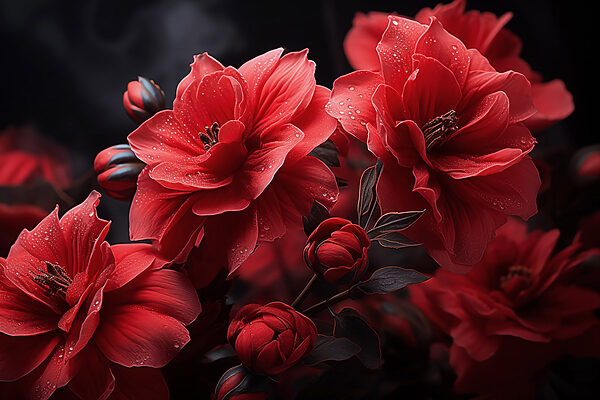 Groep rode bloemen Groep rode bloemen