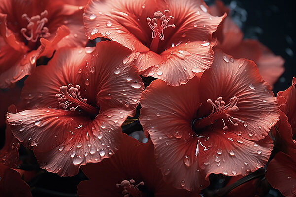 Groep rode bloemen Groep rode bloemen