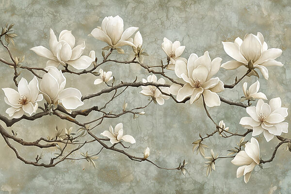 Witte bloemen aan een tak Witte bloemen aan een tak