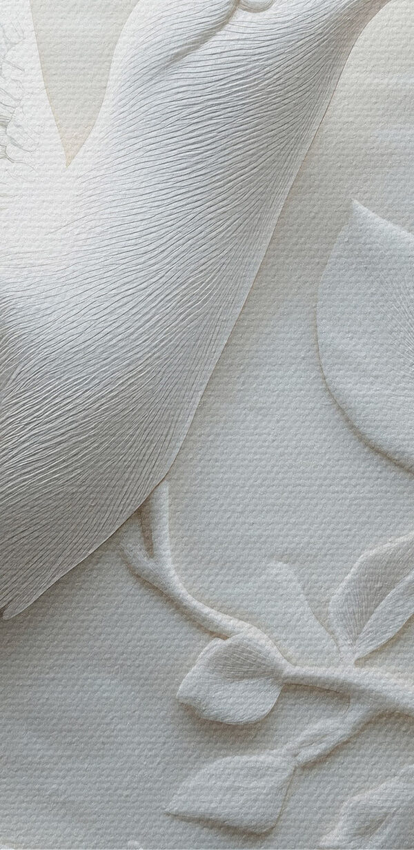 Witte vogel en bloem Witte vogel en bloem