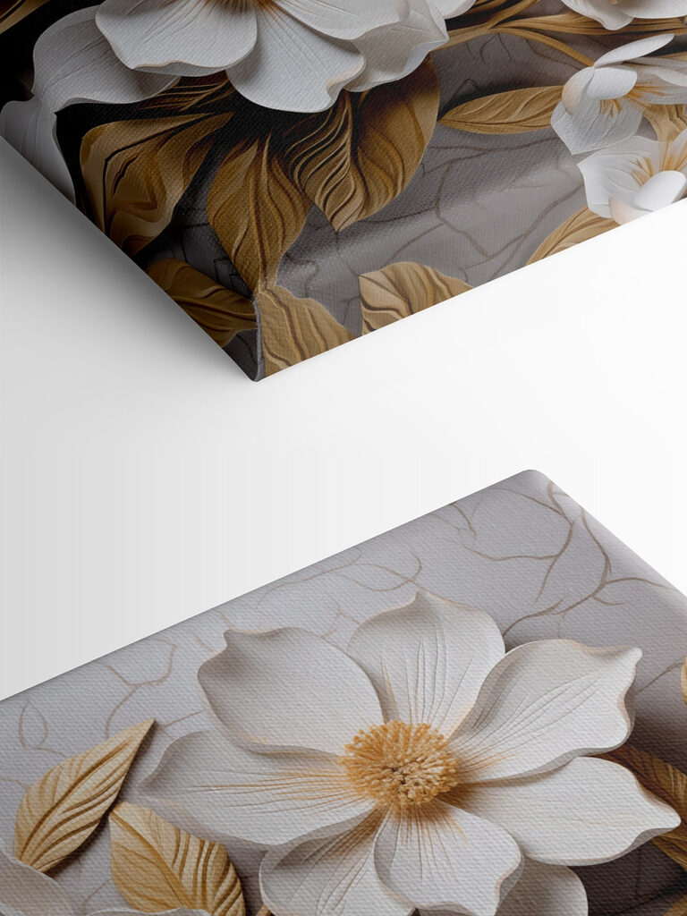 Group of white flowers and leaves