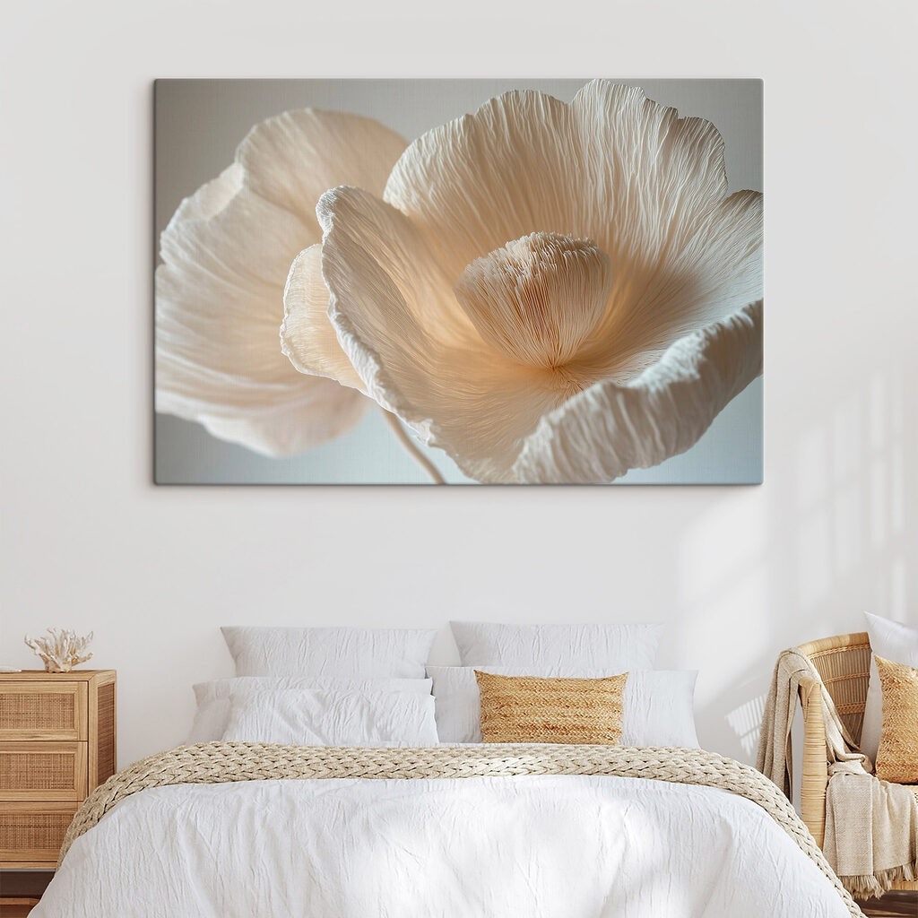 Delicate textured flower petals displayed