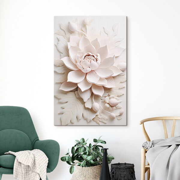 Witte bloem met bladeren Witte bloem met bladeren