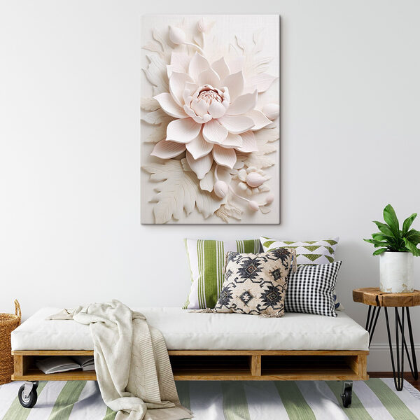 Witte bloem met bladeren Witte bloem met bladeren