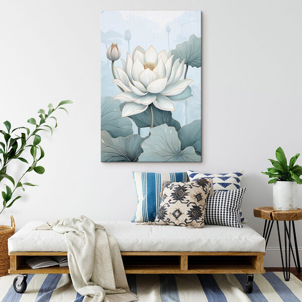 Witte bloem met groene bladeren Witte bloem met groene bladeren