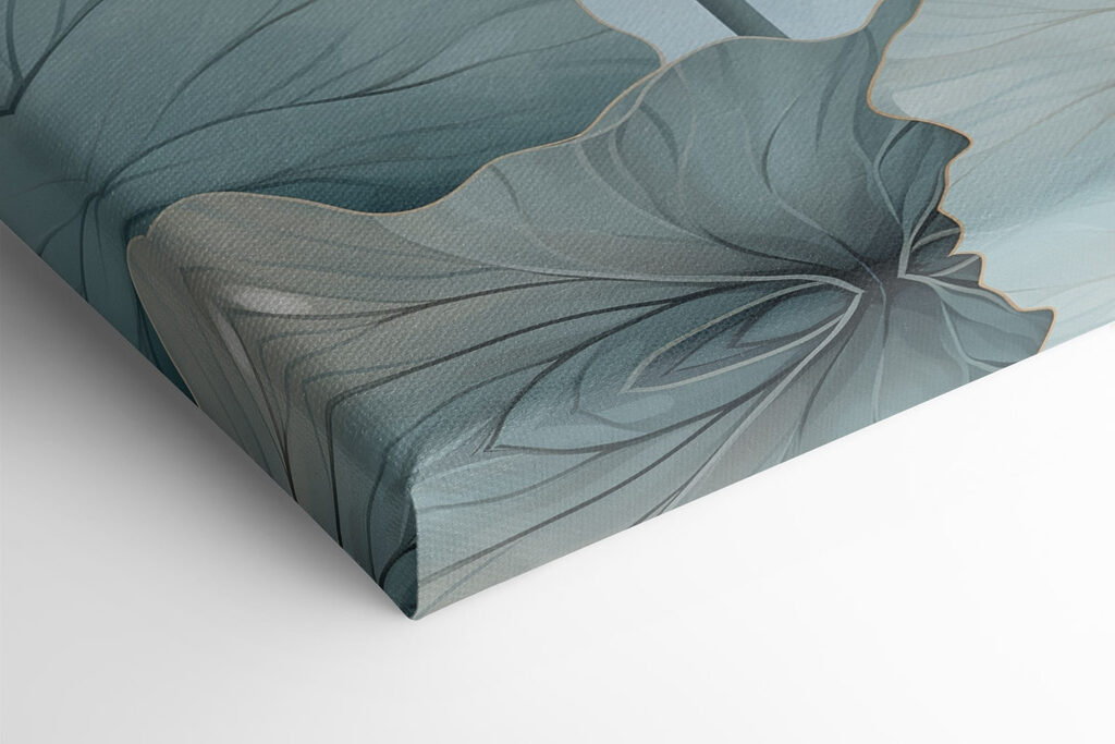 White flower with green leaves