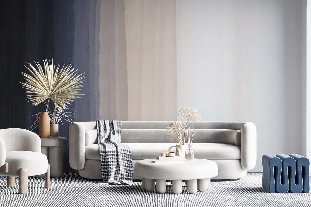 Textured stripes in soft color palette