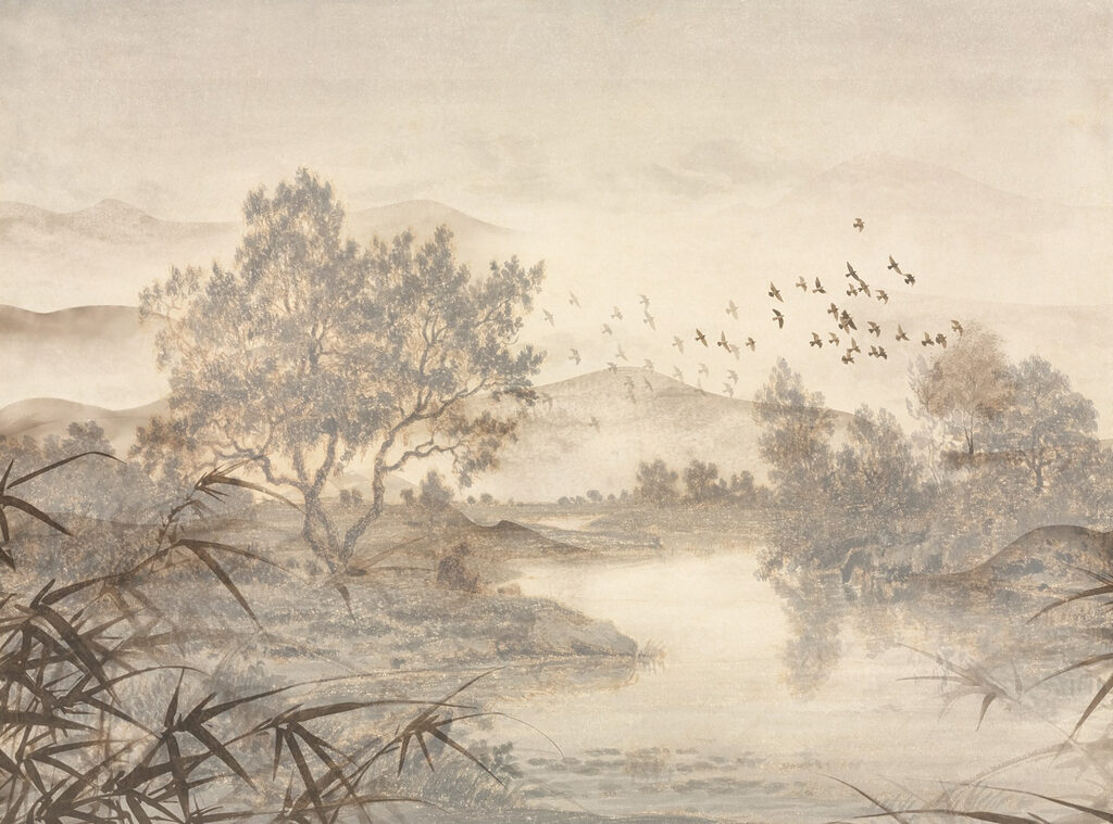 Landschap met bomen en een rivier Landschap met bomen en een rivier
