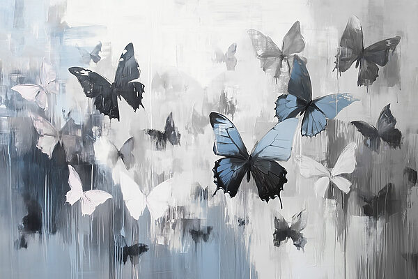 Schilderij van vliegende vlinders Schilderij van vliegende vlinders