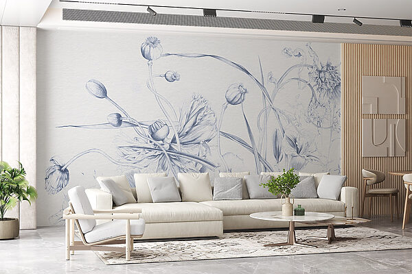 Tekening van bloemen en bladeren Tekening van bloemen en bladeren