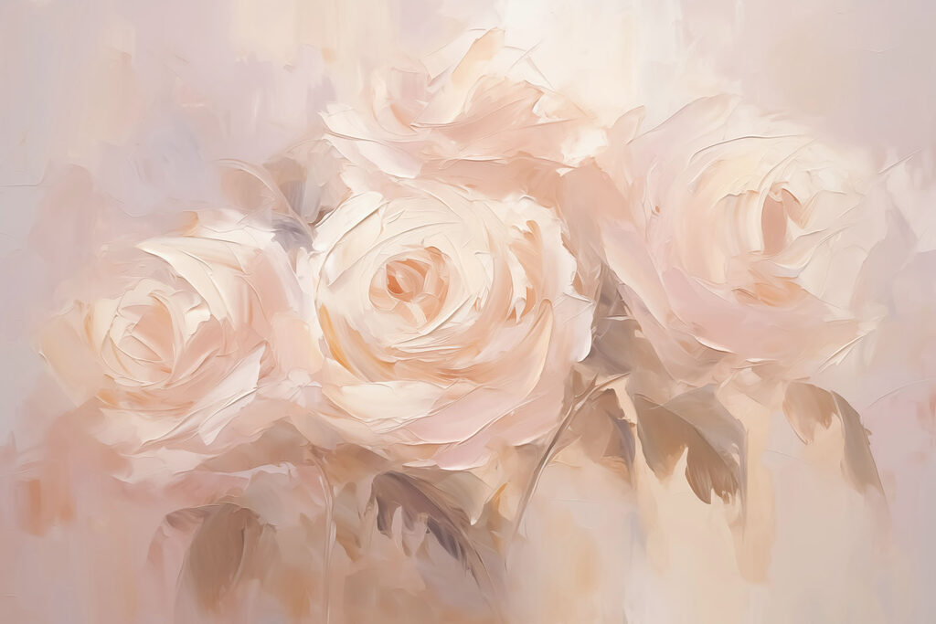 Schilderij van bloemen op een wit oppervlak Schilderij van bloemen op een wit oppervlak