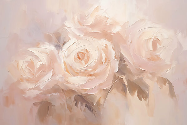 Schilderij van bloemen op een wit oppervlak Schilderij van bloemen op een wit oppervlak