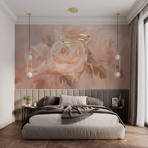 Schilderij van bloemen op een wit oppervlak Schilderij van bloemen op een wit oppervlak