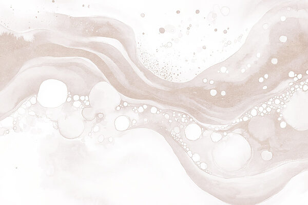 Witte en bruine vloeistof met witte cirkels en stippen Witte en bruine vloeistof met witte cirkels en stippen