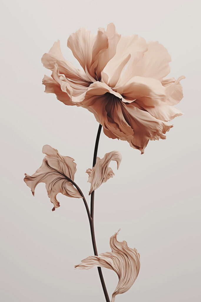 Flower with dried leaves Flower with dried leaves