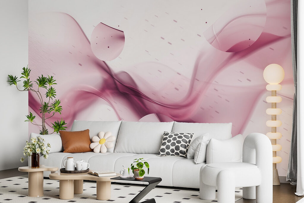 Purple smoke on a white background