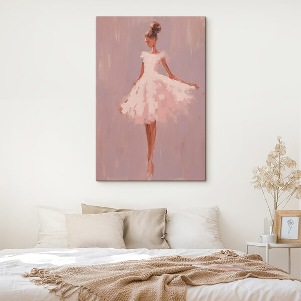 Schilderij van een vrouw in een witte jurk Schilderij van een vrouw in een witte jurk